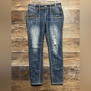 Stylish Selviano Blue Distressed Women's Skinny Jeans